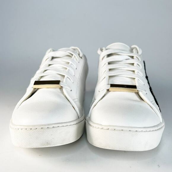 Aldo White Sneakers with Floral Embroidery and Gold Accents - Picture 2 of 13